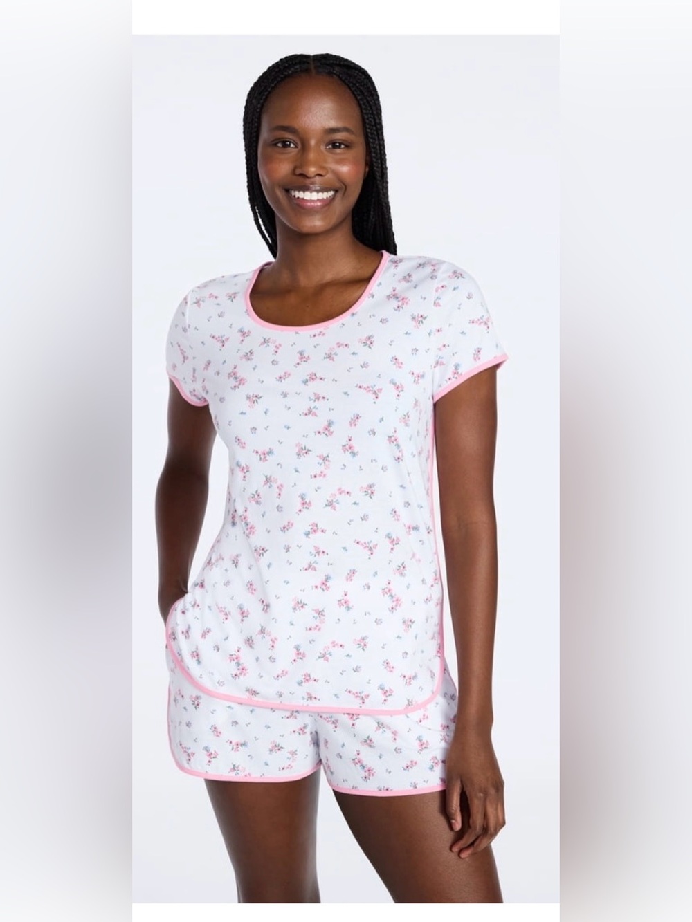 NWT joyspun Women's Pink Floral Short PJ Set - Soft Sleep Top Shorts wedding XS